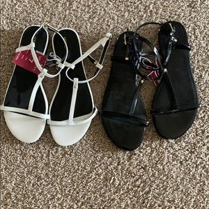 Black and White Sandals